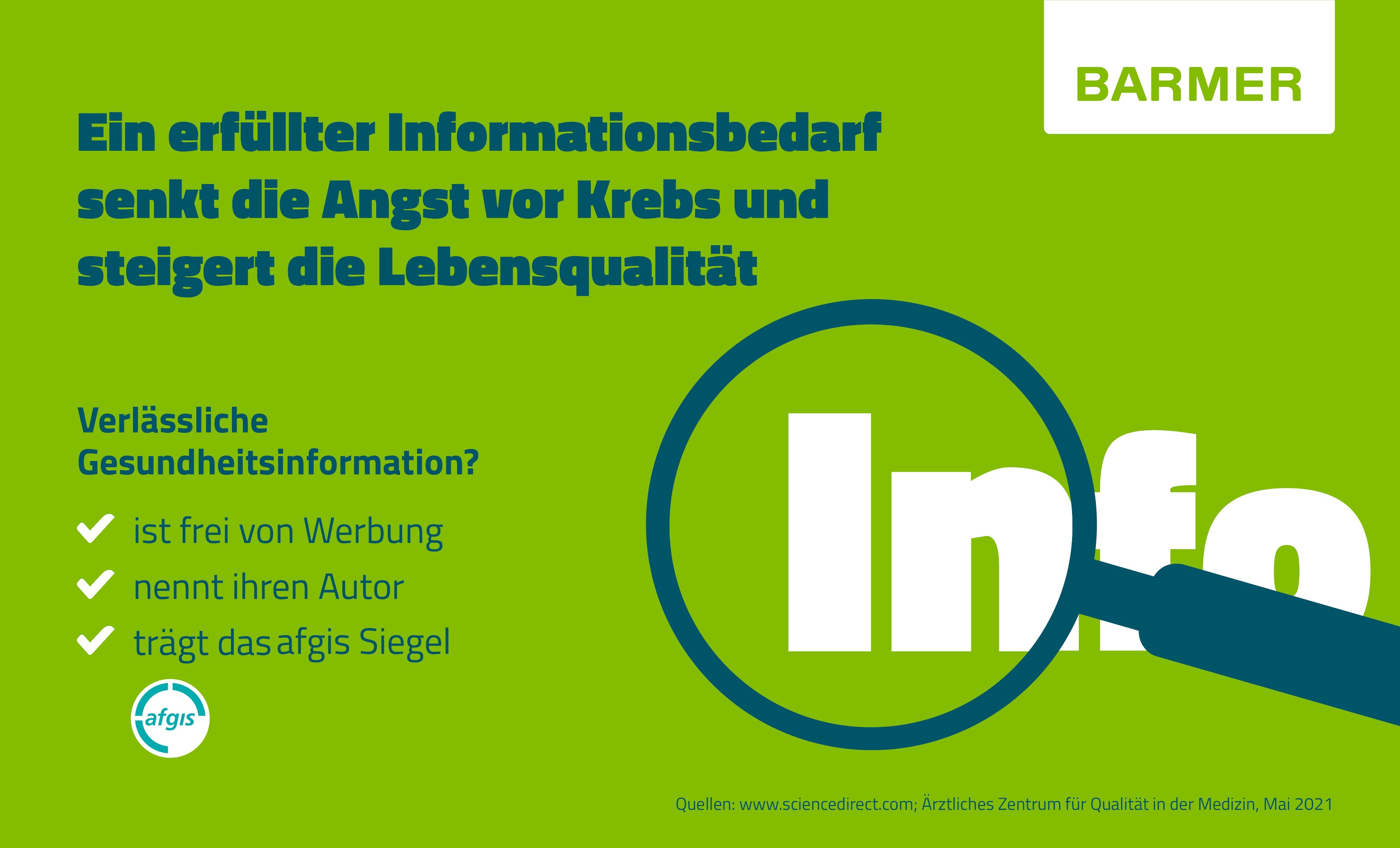 Verlässliche Gesundheitsinformationen helfen dabei, die Angst vor Krebs in Schach zu halten.